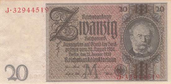 20 Mark 1929 ro.174b M/J